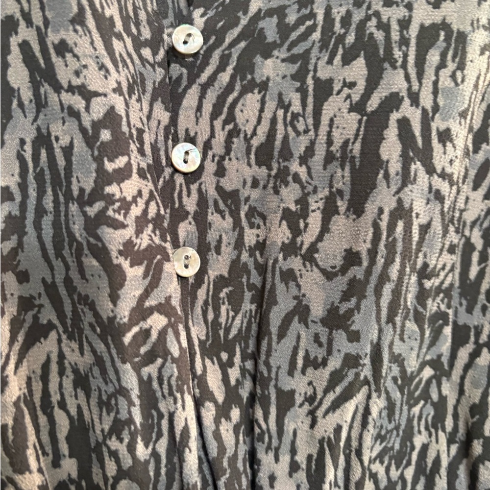 Rails Charcoal Zana Long Sleeve V-Neck Dress size S abstract animal print - Picture 6 of 15